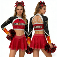 Tenue de Cheerleading 2026 Ultra Extensible en Cristal AB Respirante et Confortable pour Femme – Personnalisable avec Logo – Tenue de Danse Tendance