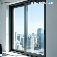Ventana de Aluminio Estilo Francés, Doble Acristalamiento, Vidrio Templado, Insonorizada e Impermeable