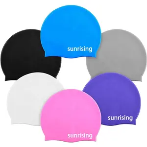 Outdoor Silicone Bathing Swimming Hat Pool Waterproof Sport Adult Swim Wear Accessories Unisex Silicone Swimming Cap for Kids