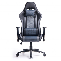 Meilleure chaise de gaming série X Y en cuir gris et maille, réglage par vérin à gaz, accoudoirs 2D, chaise de gaming E-sports Rocker Elite, échantillon gratuit