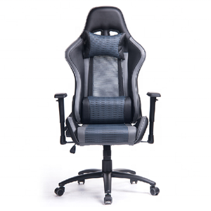 Meilleure chaise de gaming série X Y en cuir gris et maille, réglage par vérin à gaz, accoudoirs 2D, chaise de gaming E-sports Rocker Elite, échantillon gratuit - Product Image 1