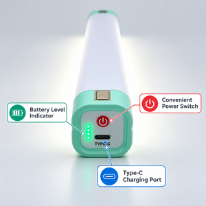 Lampe d'urgence haute performance, étanche, pour atelier, tube LED dimmable, crochet magnétique, rechargeable par USB, lampe de camping pour jardin - Product Image 4