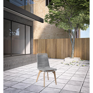 Set di due 18 \ "grigio legno massiccio sedie da pranzo all'aperto modello HMS - Product Image 2