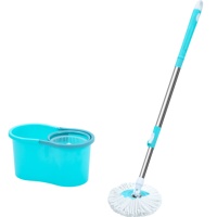 Ensemble de serpillères magiques rotatives à 360° avec poignée amovible et seau en acier, système de lavage facile, vente en gros à prix réduit