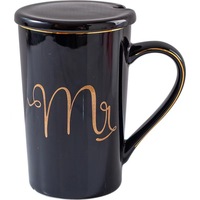 Tasses en céramique écologiques à motif imprimé effet marbre, ensemble cadeau transfrontalier pour couples, avec couvercle et cuillère créatifs