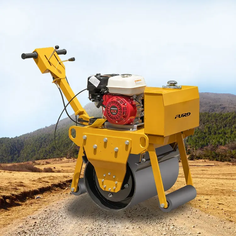 Soil and asphalt compaction hand push 500kg small body asphalt road roller compactor