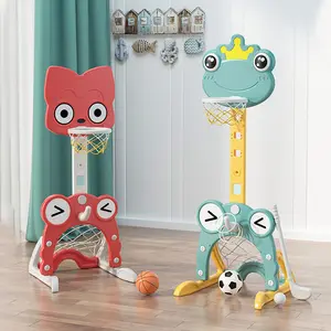 Crianças removíveis personalizadas de plástico mini ajustável criança interior rack portátil anel de bebê brinquedo suporte cesta de basquete