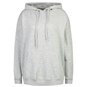 Sudadera con Capucha Extra Grande para Mujer, Color Sólido, Mezcla de Algodón, con Bolsillo Delantero, Corte Regular, para Otoño - Product Image 1