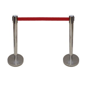 Barriera di Controllo Folla in Acciaio Inox Argento, Altezza 930mm, con Nastro Retrattile e Base Diametro 35cm - Product Image 3