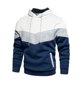 Sweat-shirts à capuche pour hommes en gros, 350 GSM, doublure polaire en polyester, design <span class=keywords><strong>patchwork</strong></span> automne, impression logo personnalisée, respirant et séchage rapide - Product Image 4