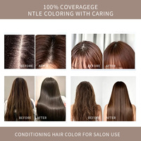 Crème colorante capillaire bio brun clair, couleur naturelle douce, couvrance longue durée, brillance éclatante, anti-frisottis, cheveux lisses, qualité supérieure