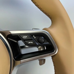 พวงมาลัยรถยนต์หนังแท้แบบกำหนดเองสำหรับ Porsche Macan 95B S Turbo <span class=keywords><strong>GTS</strong></span> ปี 2014 ถึง 2023 พวงมาลัยคาร์บอนไฟเบอร์ - Product Image 4