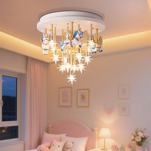 Rosa bianco Starlight principe azzurro LED plafoniera 40CM 48W 3CCT dimmerabile camera dei bambini camera da letto dei bambini plafoniera - Product Image 2