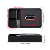 Boîte de rangement pour accoudoir de voiture avec ports de charge, éclairage LED, grande capacité, organiseur de console automobile, boîte de rangement pour mouchoirs