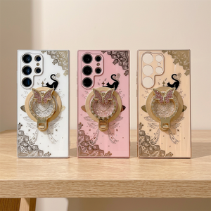 เคสโทรศัพท์แบบกันน้ำ กันกระแทก ลายแมวผีเสื้อ สไตล์อินส์ พร้อมที่ใส่บัตรแบบแม่เหล็ก วัสดุอะคริลิคเคลือบเงา สำหรับ S22 - Product Image 3