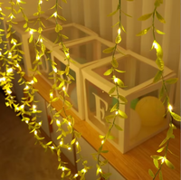 2M20L 5M50L 10M100L Creeper Ivy hijau meninggalkan tali lampu LED surya untuk rumah luar ruangan taman Hotel Villa-untuk acara liburan pesta