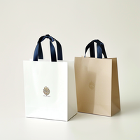 Sacs en Papier Blanc de Luxe avec Logo Imprimé Personnalisé pour Shopping et Cadeaux