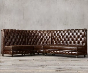 Canapé stand antique en cuir moderne et vintage Canapé Manchester de restaurant en cuir tapisserie d'ameublement de style nordique à vendre - Product Image 3