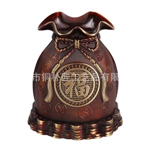 Hucha decorativa de cobre, bolsa de cobre dorada, hucha de la suerte para sala de estar, adorno de cuenco del tesoro. - Product Image 5