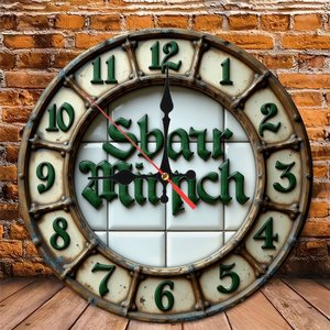 <b>Round</b> Wooden Wall Clock 25x25Cm Solid Wood <b>Frame</b> Silent Movement Home Office Study Room Decor - Product Image 4