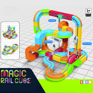 Đồ chơi xếp hình đường đua xe hơi kỳ diệu tự lắp ráp cho bé, đường đua xe đua, bán buôn, đồ chơi giáo dục STEM, đường ray điện tử, tàu hỏa 3D, bộ đồ chơi khối lập phương - Product Image 4