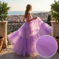 Tissu en maille 100 % polyester de haute qualité, 20 g/m², dense, écologique, respirant, léger et doux, idéal pour les robes de mariée