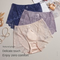 ZhenShangMei vente en gros tongs taille haute dame slips filles Sexy Lingerie dentelle culotte entrejambe creux Transparent femmes sous-vêtements