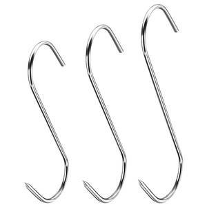 Stainless Steel S <b>Hook</b> Pointed Meat <b>Hook</b> For Hanging Pork Beef Mutton 12cm 15cm 18cm Single <b>Hook</b> Kitchen Tool - Product Image 2