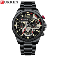CURREN 8395 Vente à chaud Marque Hommes Montre à quartz Bracelet en acier inoxydable Date automatique Montre-bracelet 3ATM Étanche Montre de mode pour hommes