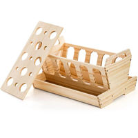 Mangeoire pour animaux de compagnie en bois de qualité supérieure - Support à nourriture multifonctionnel pour petits animaux pour lapins, cochons d'Inde, chinchillas, design durable