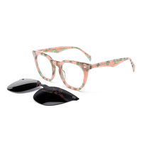 Lunettes de soleil polarisées œil de chat magnétiques à clipser personnalisées 2025, vision nocturne, protection UV, monture légère en acétate, dégradé bleu