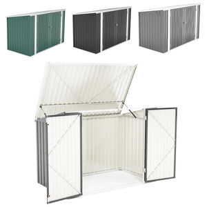 DOUBLE STEEL <strong>WHEELIE</strong> <strong>BIN</strong> STORE OUTDOOR CUPBOARD BIKE GARDEN STORAGE DUSTBIN SHED - Product Image 2