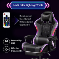 Nouvelle Chaise de Bureau Ergonomique Grand Dossier RGB en Cuir Synthétique avec Fonction Massage et Pivotante, Idéale pour le Gaming et l'Usage Professionnel