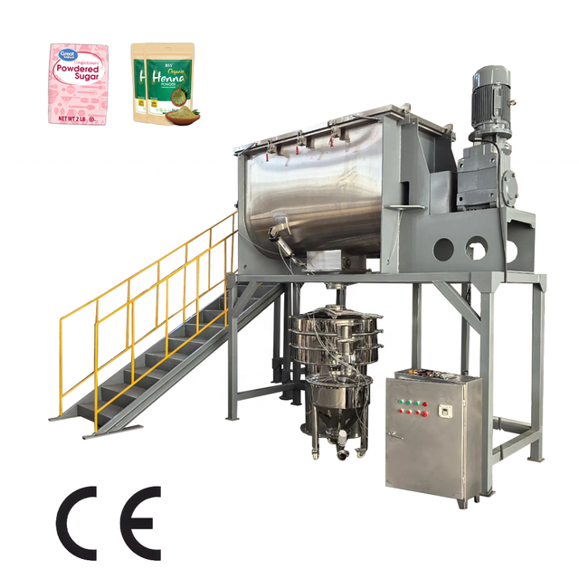 DZJX 100kg Food Grade Stainless Steel 2500l with Platform Mini Industrial Chemical Ribbon Blender Machine for Chicoen Powder