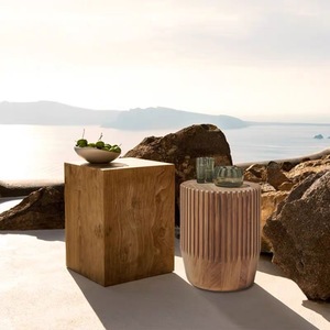 Modern Weather-resistant Teak <b>Outdoor</b> <b>Side</b> <b>Table</b> Set for Hotel Garden Poolside Villa hotel Patio Use - Product Image 2