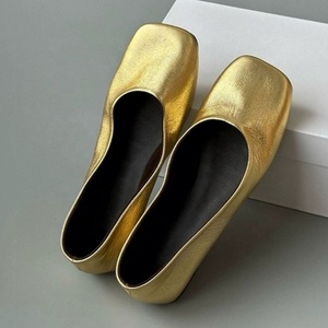 Ballerines plates à double boucle en PU pour femmes, bout carré, à enfiler, couleur unie, toutes saisons - Product Image 3
