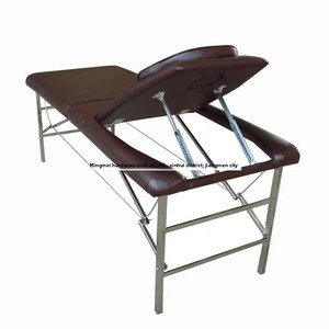 Table de massage moderne en métal, portable et pliable, avec tête de lit relevable pour les soins du visage et les extensions de cils - Product Image 4