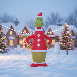 Custom Xmas Decoration <strong>Inflatable</strong> Christmas <strong>Grinch</strong> with LED Light Christmas Clown for Outdoor Yard/Mall Promotion/Event Decor - Product Image 6