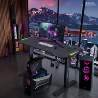 Bureau de jeu convertible au design simple avec panneaux muraux magnétiques, fixation d'accessoires personnalisable, table d'ordinateur en métal pour bureau à domicile