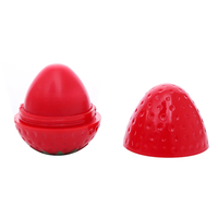 Bálsamo Labial Vegano Romántico de Frutas Orgánicas al por Mayor, Barra de Bálsamo Labial Natural a Base de Hierbas, 24 Unidades por Caja, Bálsamo Labial en Bola de Fresa Roja