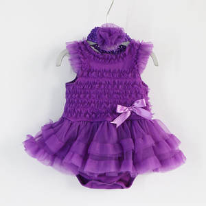 Vêtements pour bébés de haute qualité en gros, robe en dentelle florale pour nouveau-né, barboteuse - Product Image 1