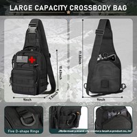 Kit d'outils de survie en plein air transfrontalier, équipement d'urgence pour le camping, la randonnée et la chasse, ensemble de sacs bandoulière, modèle C4 noir