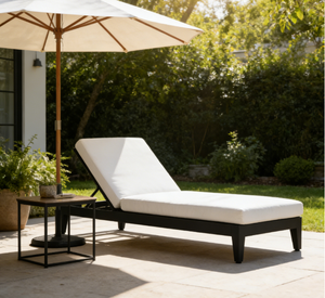 Chaise longue d'extérieur en aluminium, chaise longue moderne rembourrée pour la plage, la piscine, la terrasse, l'hôtel, la station balnéaire, le jardin - Product Image 1