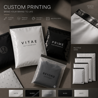 Sobres de Poliéster Impresos Personalizados en Negro Mate de Lujo, Bolsas de Embalaje Premium para Ropa de Boutique, para Envíos de Marcas de Moda en Comercio Electrónico