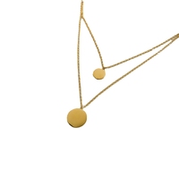 Chaîne de pull japonaise et coréenne, collier court double couche automne/hiver avec pendentif rond, accessoire pour femme