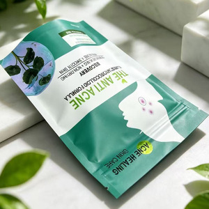Sacs refermables vert et blanc personnalisés pour cosmétiques, emballage de patchs anti-acné pour soins de la peau - Product Image 5