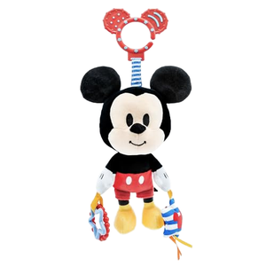 Jouet d'activité <span class=keywords><strong>Mickey</strong></span> Mouse super doux pour nourrissons Couette pour bébé en déplacement avec anneaux de <span class=keywords><strong>dentition</strong></span> Sons froissés Hochet miroir - Product Image 1