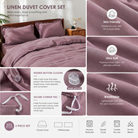 Parures de couette en lin 100 % écologique de luxe, tissées modernes 100TC, toutes saisons, vente en gros