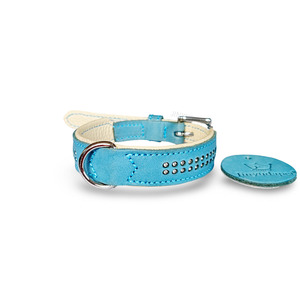 Collier de luxe en cuir pour chien, orné de diamants, en cuir de vachette véritable, pour bouledogue français, <span class=keywords><strong>pitbull</strong></span>, bijoux esthétiques pour chien - Product Image 5