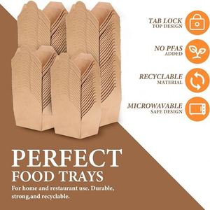 Custom Oil-Proof 700/1000/1200/1300/2000ml/3000ml Food Packaging Disposable Microwave Takeaway Kraft Paper Lunch Box - Product Image 2